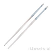 SODIAL(R) 8.9" Length White Vine Pattern Stainless Steel Chopsticks Pair - B00J2N25PY